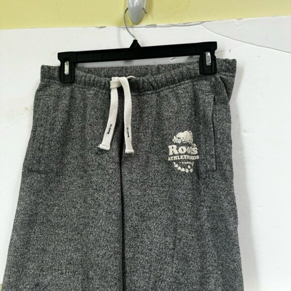 Roots Cotton Salt & Pepper Back Logo Pockets Cuff Sweatpant Track Pants Joggers - Picture 7 of 16